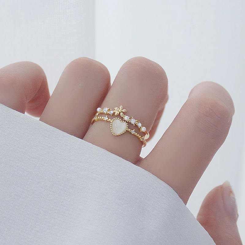 YDL Delicate Cat Eye Zircon Heart Shape Double Ring for Women Flower Pearl Solitaire Ring Daily Date Party Jewelry Accessories
YDL Delicate Cat Eye Zircon Heart Shape Double Ring for Women Flower Pearl Solitaire Ring Daily Date Party Jewelry Accessories