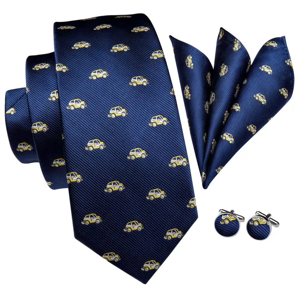 Hi-Tie Blue Print Silk Ties For Men Handkerchiefs Cufflinks Set Cartoon Car Style Men's Tie Gift For Men Party Jacquard Gravata
Hi-Tie Blue Print Silk Ties For Men Handkerchiefs Cufflinks Set Cartoon Car Style Men's Tie Gift For Men Party Jacquard Gravata