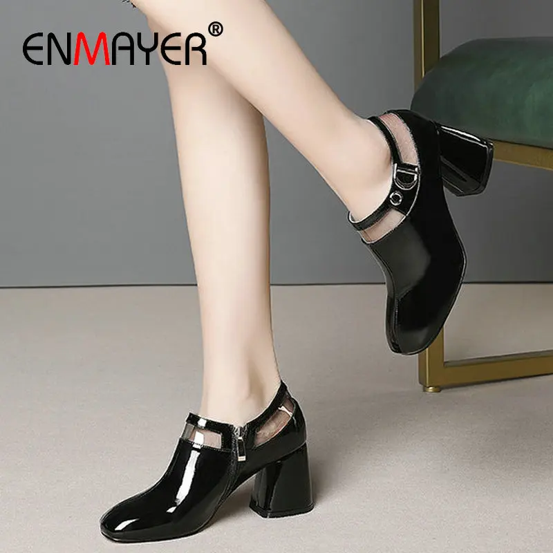 ENMAYER 2019 Fashion Women Shoes High Heel Square Toe Genuine Leather Casual Square Heel Zip Metal Decoration Women Pumps 34-43
ENMAYER 2019 Fashion Women Shoes High Heel Square Toe Genuine Leather Casual Square Heel Zip Metal Decoration Women Pumps 34-43