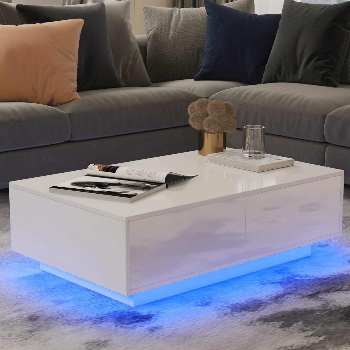 RGB LED Tea Table End Table Coffee Table Wooden 4 Drawers Magazine Shelf For Home Office Sofa Side Table Living Room Furniture
RGB LED Tea Table End Table Coffee Table Wooden 4 Drawers Magazine Shelf For Home Office Sofa Side Table Living Room Furniture