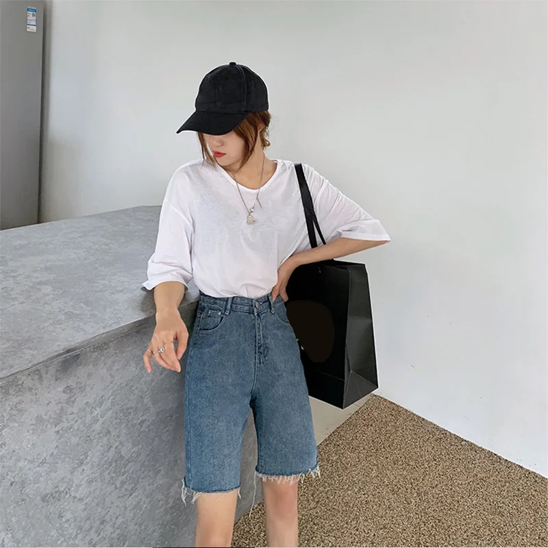 High Waist Slim Denim Shorts Bermuda Plus Size Woman New Fashion Tassel Tight Five-point Denim Shorts Washed Sexy Female Summer
High Waist Slim Denim Shorts Bermuda Plus Size Woman New Fashion Tassel Tight Five-point Denim Shorts Washed Sexy Female Summer