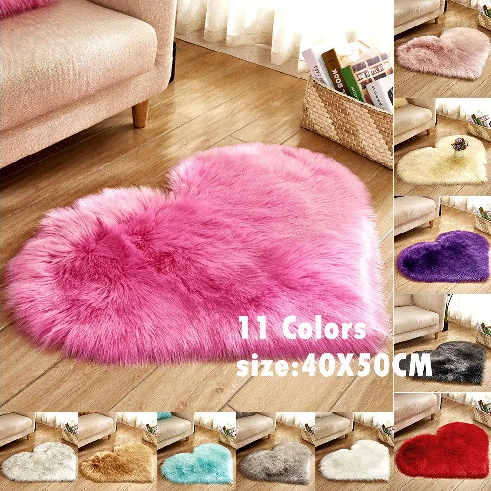 40X50CM Love Heart Shaped Rug Artificial Wool Sheepskin Hairy Carpet Faux Floor Mat Fluffy Soft Area Rug Tapetes
40X50CM Love Heart Shaped Rug Artificial Wool Sheepskin Hairy Carpet Faux Floor Mat Fluffy Soft Area Rug Tapetes