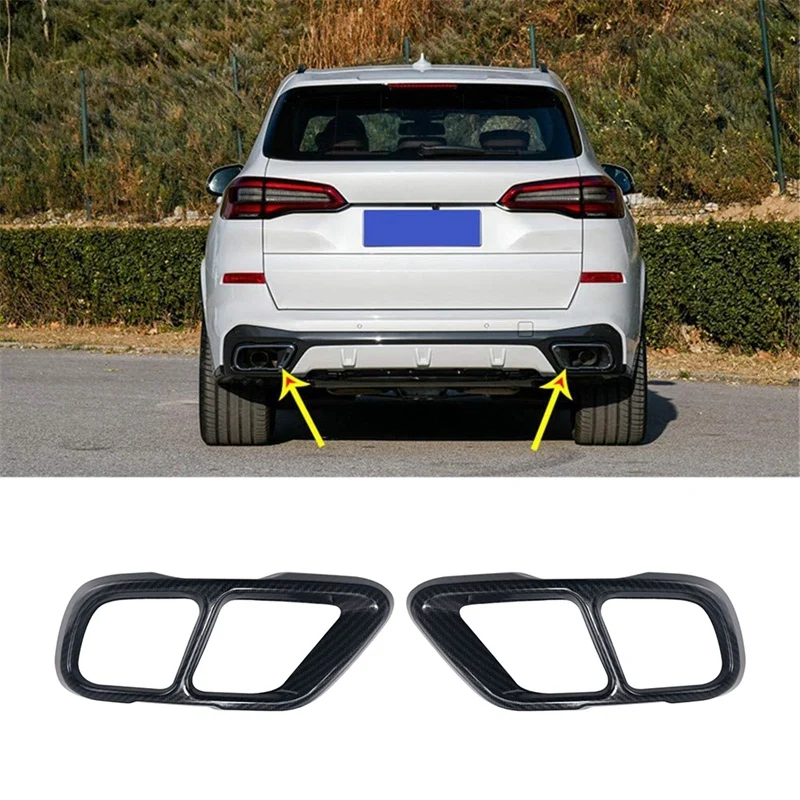 Stainless Steel Car Rear Exhaust Muffler Pipe Cover Trim Tail Throat Frame For-BMW X5 G05 X7 2019 2020, Carbon Fiber
Stainless Steel Car Rear Exhaust Muffler Pipe Cover Trim Tail Throat Frame For-BMW X5 G05 X7 2019 2020, Carbon Fiber