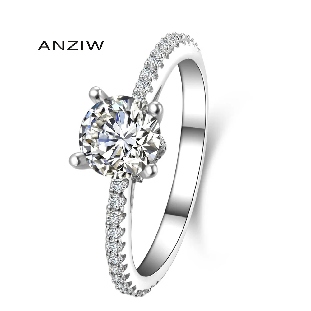 ANZIW 1 CT Round Cut Silitaire Ring Simulated Diamond Sterling Silver Wedding Engagement Ring Anniversary Women Bridal Band
ANZIW 1 CT Round Cut Silitaire Ring Simulated Diamond Sterling Silver Wedding Engagement Ring Anniversary Women Bridal Band