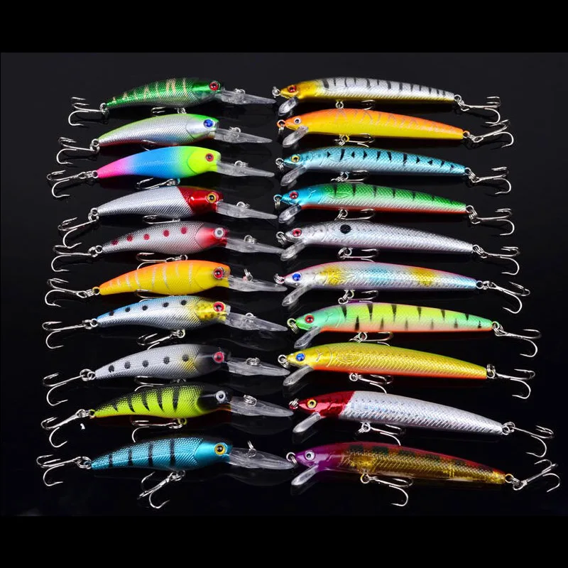 20 pcs / set minnow mixed Fly Fishing lure set artificial Hard bait Realistic bait Carp fishing tackle Pesca wholesale 
20 pcs / set minnow mixed Fly Fishing lure set artificial Hard bait Realistic bait Carp fishing tackle Pesca wholesale