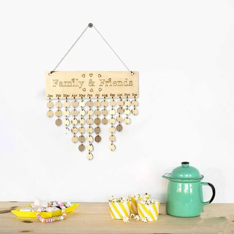 Wooden Birthday Calendar Board DIY Family Friends Birthday Sign Special Dates Planner Board for Home Hanging Decor Gift
Wooden Birthday Calendar Board DIY Family Friends Birthday Sign Special Dates Planner Board for Home Hanging Decor Gift