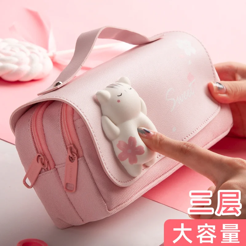 Large Capacity Pencil Case Kawaii Canvas three Layer Pen Brushes Pouch Pencil Bag Portable Box Gifts Supplies School Stationery
Large Capacity Pencil Case Kawaii Canvas three Layer Pen Brushes Pouch Pencil Bag Portable Box Gifts Supplies School Stationery