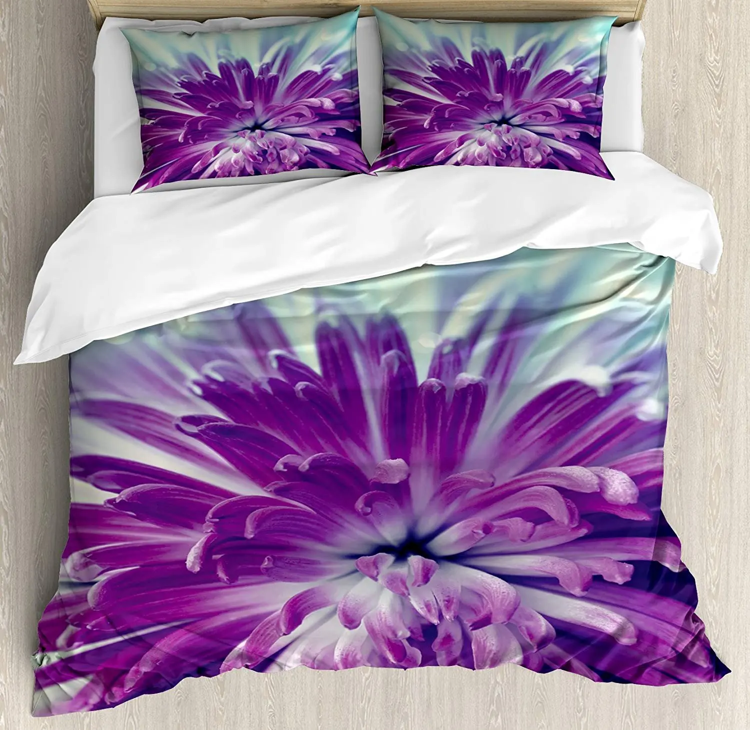 Dahlia Bedding Set Radiant Violet Colored Blooming Dahlia Close-Up with Petals in Pale Sunshine Duvet Cover Pillowcase for Home
Dahlia Bedding Set Radiant Violet Colored Blooming Dahlia Close-Up with Petals in Pale Sunshine Duvet Cover Pillowcase for Home