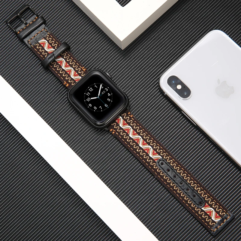 nylon+Genuine Leather strap for apple watch band 42mm 38mm iwatch 3/2/1 bracelet for apple watch 6/5/4 44mm 40mm Accessories
nylon+Genuine Leather strap for apple watch band 42mm 38mm iwatch 3/2/1 bracelet for apple watch 6/5/4 44mm 40mm Accessories