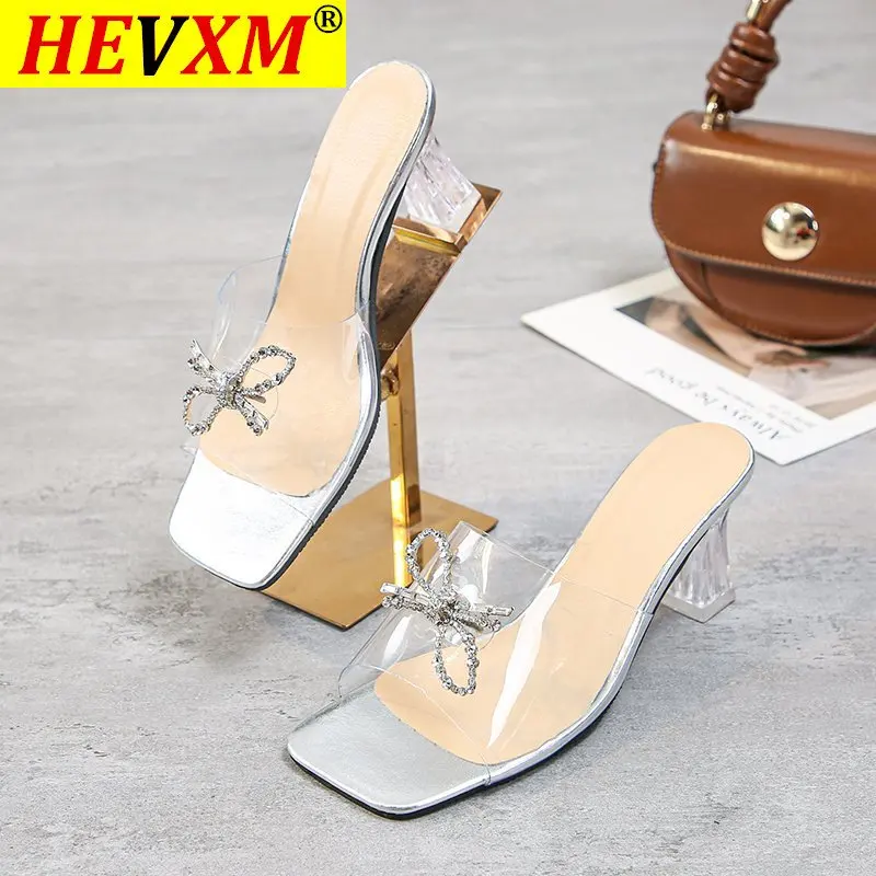 HEVXM Women slippers 2021 Transparent high heels Sexy Square toe Fashion Rhinestone Bowtie Wedding Party shoes for Lady
HEVXM Women slippers 2021 Transparent high heels Sexy Square toe Fashion Rhinestone Bowtie Wedding Party shoes for Lady