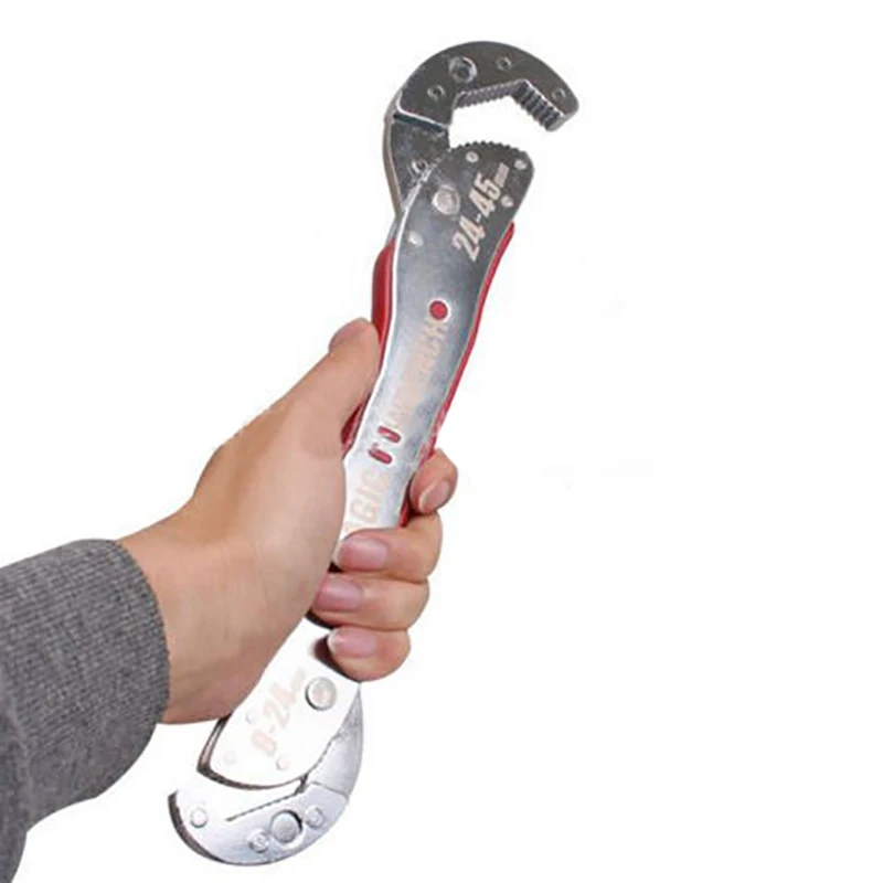 

Adjustable Wrench Multi-function Purpose Spanner Tools 9-45mm Universal Wrench Pipe Home Hand Tool Quick Snap Grip
