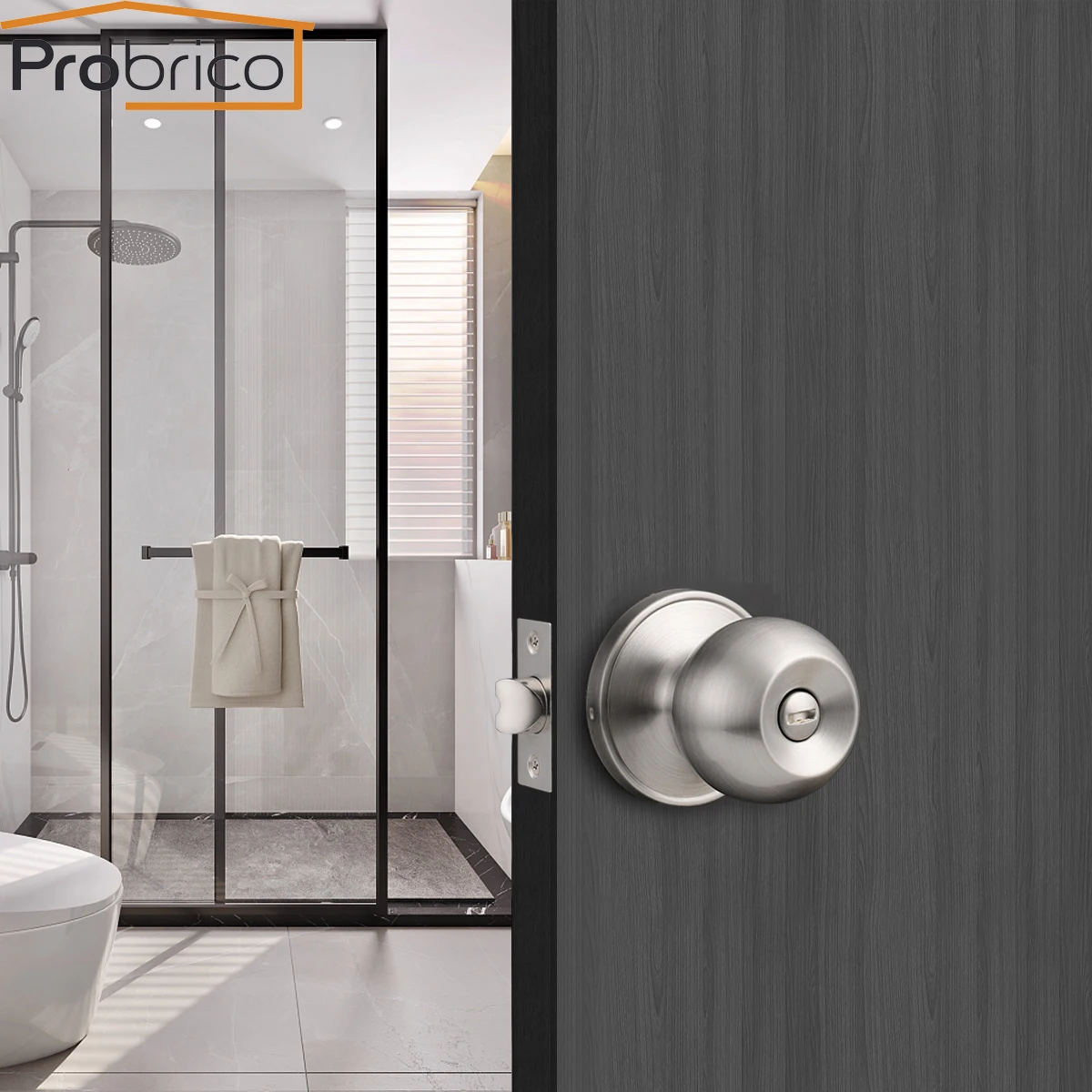 Probrico Privacy lock Interior Door handles Round door knob with Lock cylinder Hardware for bedroom bathroom wooden Door knobs
Probrico Privacy lock Interior Door handles Round door knob with Lock cylinder Hardware for bedroom bathroom wooden Door knobs