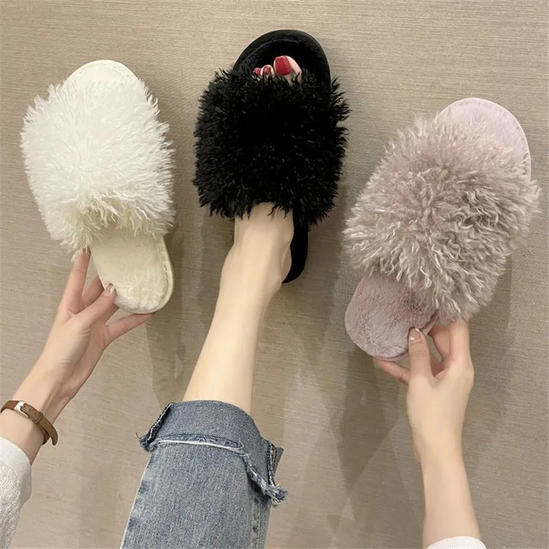 Winter Women's Closed Slippers Furry Warm Cozy Bedroom Memory Foam Hairy Floor Flat Shoes Home Soft Slippers Mute Faux Fur Plush
Winter Women's Closed Slippers Furry Warm Cozy Bedroom Memory Foam Hairy Floor Flat Shoes Home Soft Slippers Mute Faux Fur Plush