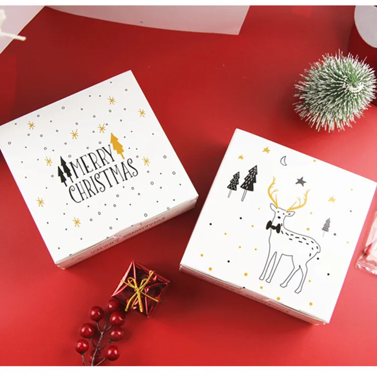 Christmas Gift Box Square Elk Tree Merry Christmas New Year Party Gift Handmade Candy Biscuit Cookies Chocolate Packaging 20pcs
Christmas Gift Box Square Elk Tree Merry Christmas New Year Party Gift Handmade Candy Biscuit Cookies Chocolate Packaging 20pcs