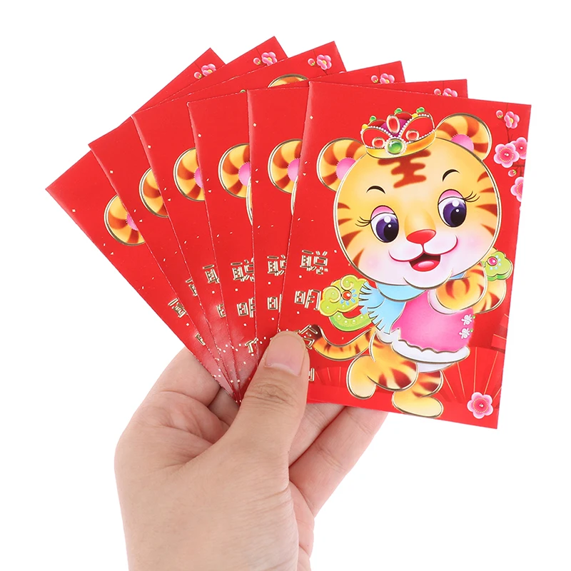 6 шт., китайские красные конверты на удачу, 2022 год от Hong Bao, праздничные конверты для денег, красные конверты
6 шт., китайские красные конверты на удачу, 2022 год от Hong Bao, праздничные конверты для денег, красные конверты