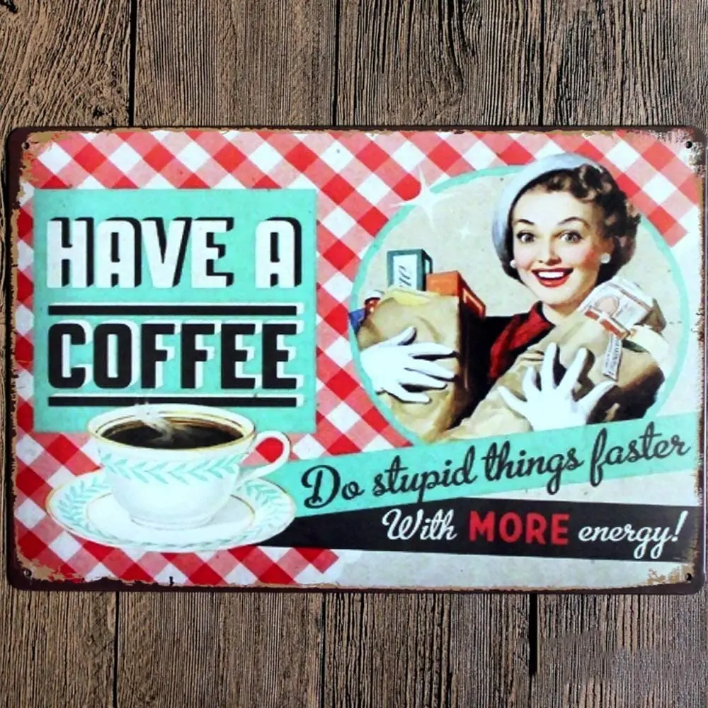 Original Retro Design Have A Coffee Tin Metal Signs Wall Art, Thick Tinplate Wall Decoration for Cafe/Kitchen/Coffee Corner
Original Retro Design Have A Coffee Tin Metal Signs Wall Art, Thick Tinplate Wall Decoration for Cafe/Kitchen/Coffee Corner