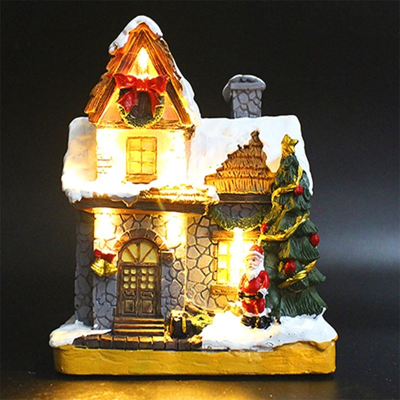 Christmas Snow Glowing House Resin Desktop Ornaments with Lanterns Creative Christmas Model Decor for Home Indoor Desk
Christmas Snow Glowing House Resin Desktop Ornaments with Lanterns Creative Christmas Model Decor for Home Indoor Desk