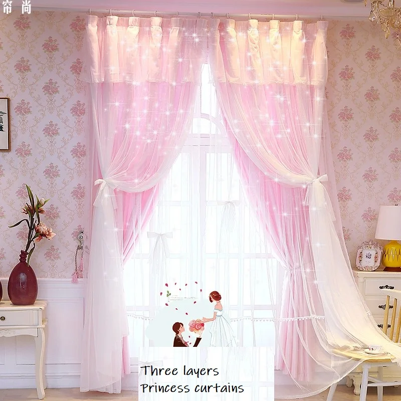 Princess Pink Curtains for Living Room Korean 3 Layers Silk-like Fabirc Cortinas Guaze Tulles Voile for Kids Girls Bedroom
Princess Pink Curtains for Living Room Korean 3 Layers Silk-like Fabirc Cortinas Guaze Tulles Voile for Kids Girls Bedroom