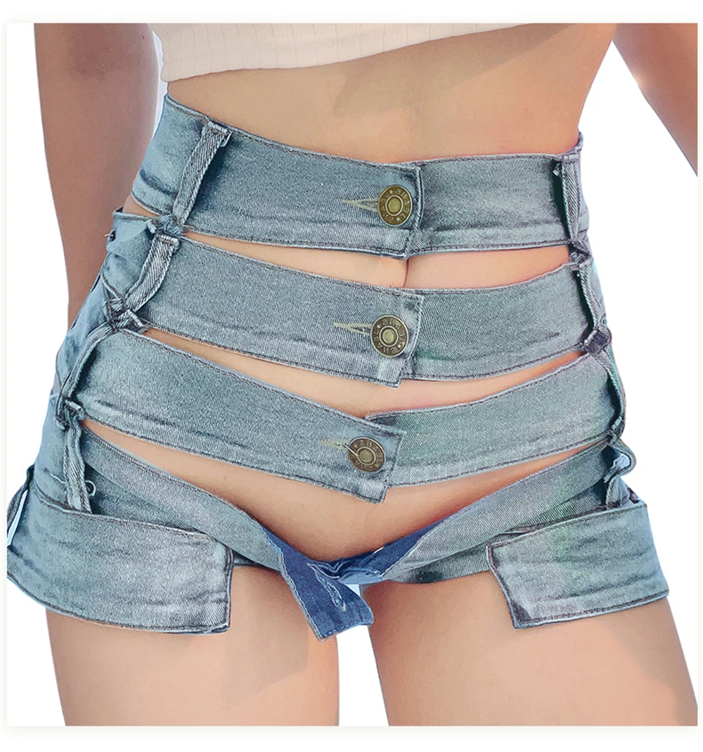 2021 Summer Denim Cotton Hole Splicing Bandage Ladies Skinny Sexy Nightclub Super Short Jeans High Waist Women's Jeans Shorts
2021 Summer Denim Cotton Hole Splicing Bandage Ladies Skinny Sexy Nightclub Super Short Jeans High Waist Women's Jeans Shorts