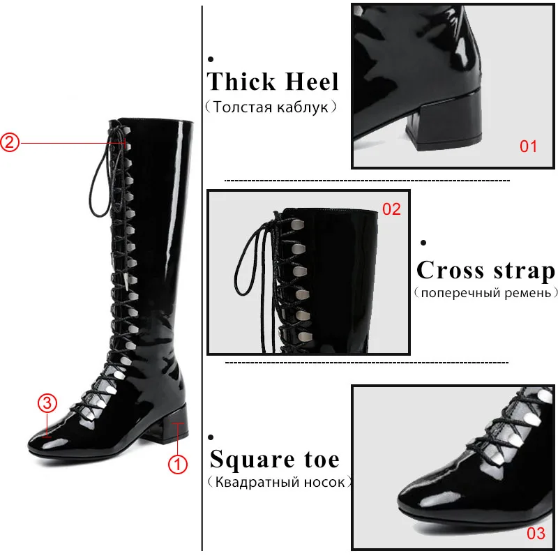 Coolcept Size 33-43 Women Long Boots Cross Strap Woman Shoes Patent Leather High Heels Boots Winter Fashion Ladies Footwear
Coolcept Size 33-43 Women Long Boots Cross Strap Woman Shoes Patent Leather High Heels Boots Winter Fashion Ladies Footwear