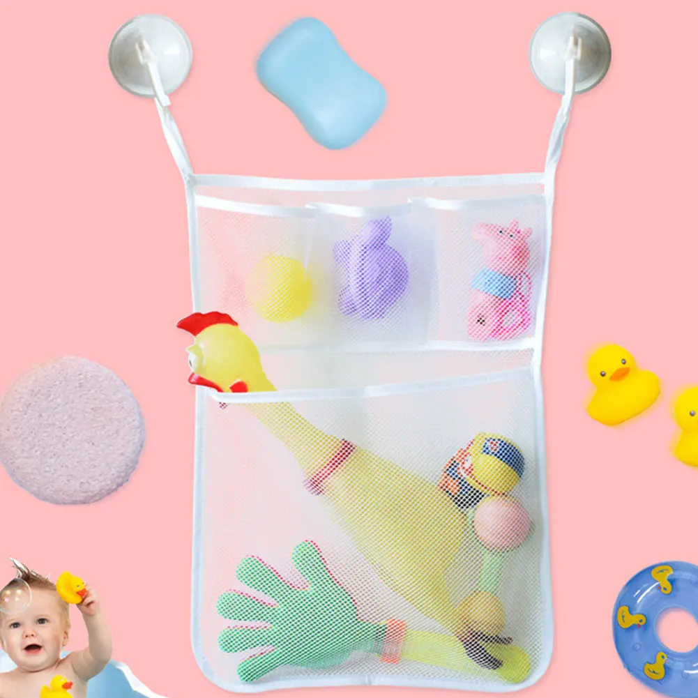 Mesh Storage Bag Hanging Bathroom Storage Bag with Suction Cup Hanging Sundries Holder 
Mesh Storage Bag Hanging Bathroom Storage Bag with Suction Cup Hanging Sundries Holder