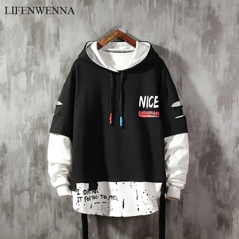 LIFENWENNA Men broken Hoodies Autumn Male Fashion Hoodies Men's Sweatshirts Solid Color Splice Hoodies Street Style
LIFENWENNA Men broken Hoodies Autumn Male Fashion Hoodies Men's Sweatshirts Solid Color Splice Hoodies Street Style