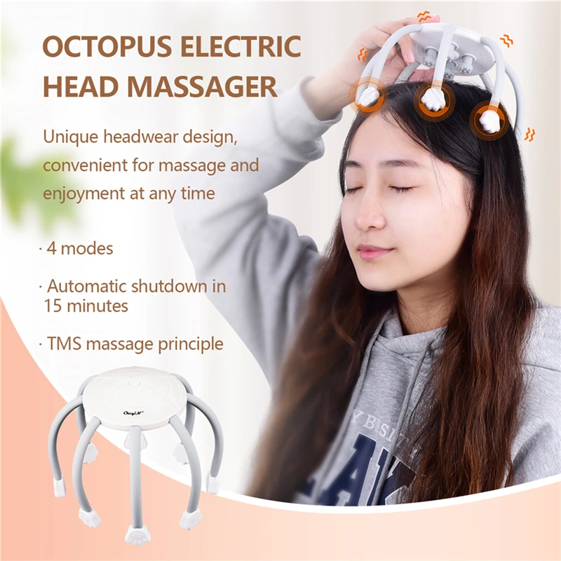 3D TMS Electric Octopus Claw Scalp Massager Stress Relief Therapeutic Head Scratcher Relief Hair Stimulation Brain Relaxation
3D TMS Electric Octopus Claw Scalp Massager Stress Relief Therapeutic Head Scratcher Relief Hair Stimulation Brain Relaxation
