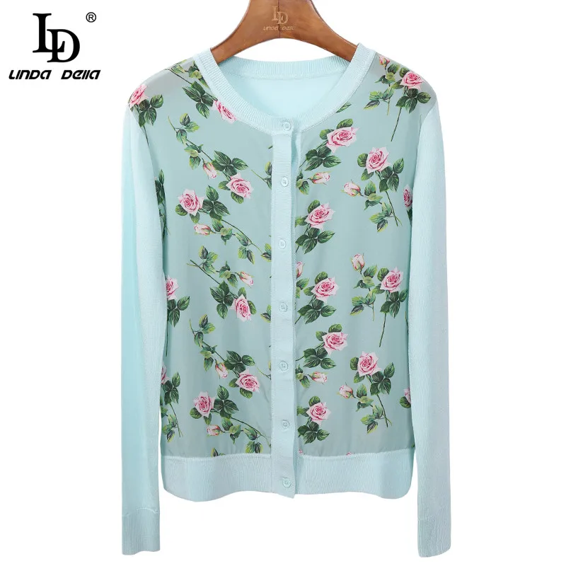 LD LINDA DELLA Fashion Designer Summer Women Elegant Knitting Sweater Vintage Rose Flower Print Cardigan Wool Sweater Ladies
LD LINDA DELLA Fashion Designer Summer Women Elegant Knitting Sweater Vintage Rose Flower Print Cardigan Wool Sweater Ladies