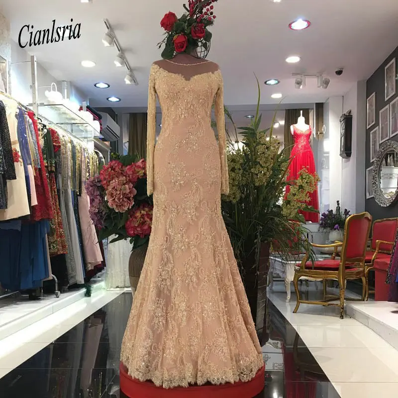 Arabic Luxurious Mermaid Lace Prom Dresses Sheer Neck Long Sleeves Beaded Mother Of Groom Dresses Sexy Evening Gowns
Arabic Luxurious Mermaid Lace Prom Dresses Sheer Neck Long Sleeves Beaded Mother Of Groom Dresses Sexy Evening Gowns