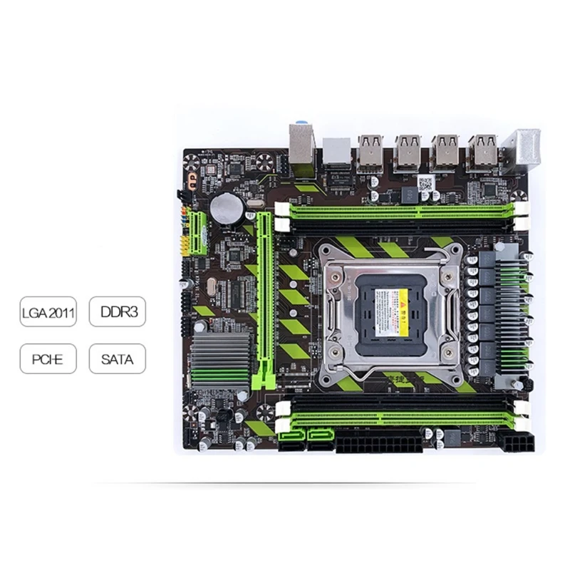 X79G Motherboard LGA 2011 USB2.0 PCI-E NVME M.2 SSD DDR3x4 Slots Support Reg ECC Memory and Xeon E5 Processor 2620 2630
X79G Motherboard LGA 2011 USB2.0 PCI-E NVME M.2 SSD DDR3x4 Slots Support Reg ECC Memory and Xeon E5 Processor 2620 2630