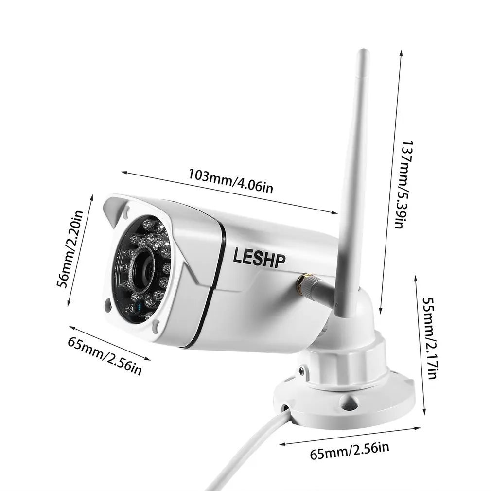 100W 1/4 CMOS 24 IR LED Weatherproof IP66 Wireless Wifi Bullet Camera For Outdoor Security
100W 1/4 CMOS 24 IR LED Weatherproof IP66 Wireless Wifi Bullet Camera For Outdoor Security