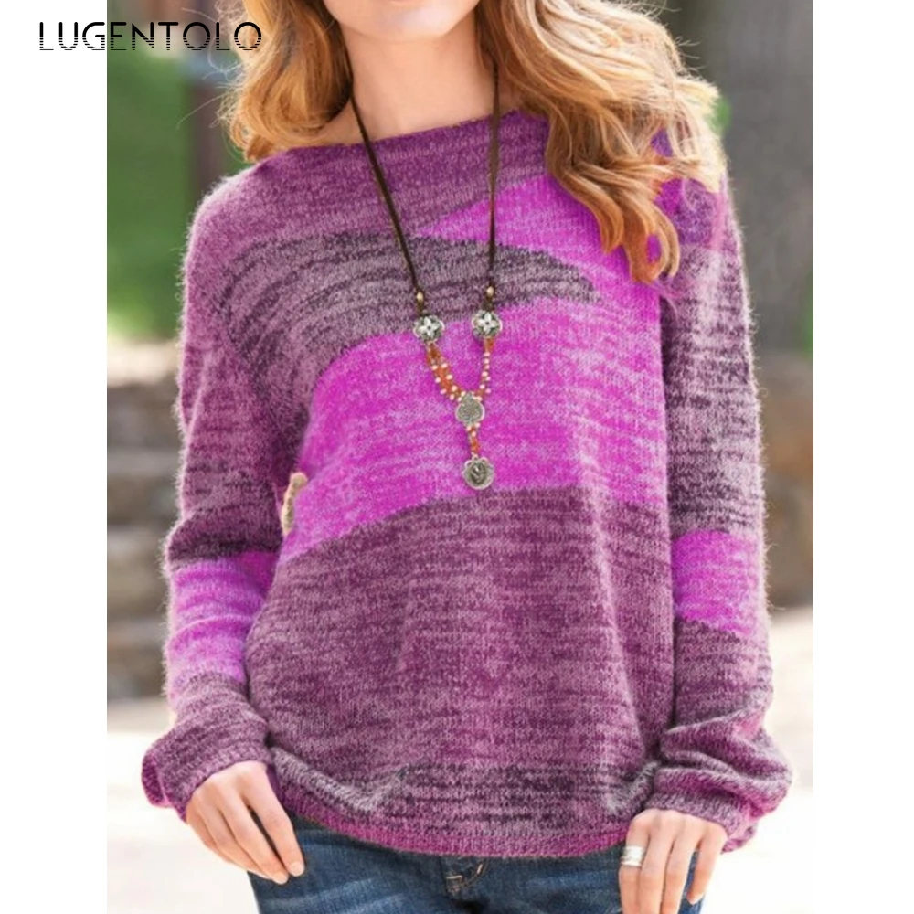 Пуловер женский Lugentolo, с круглым вырезом, с полосатым принтом, с длинным рукавом
Пуловер женский Lugentolo, с круглым вырезом, с полосатым принтом, с длинным рукавом