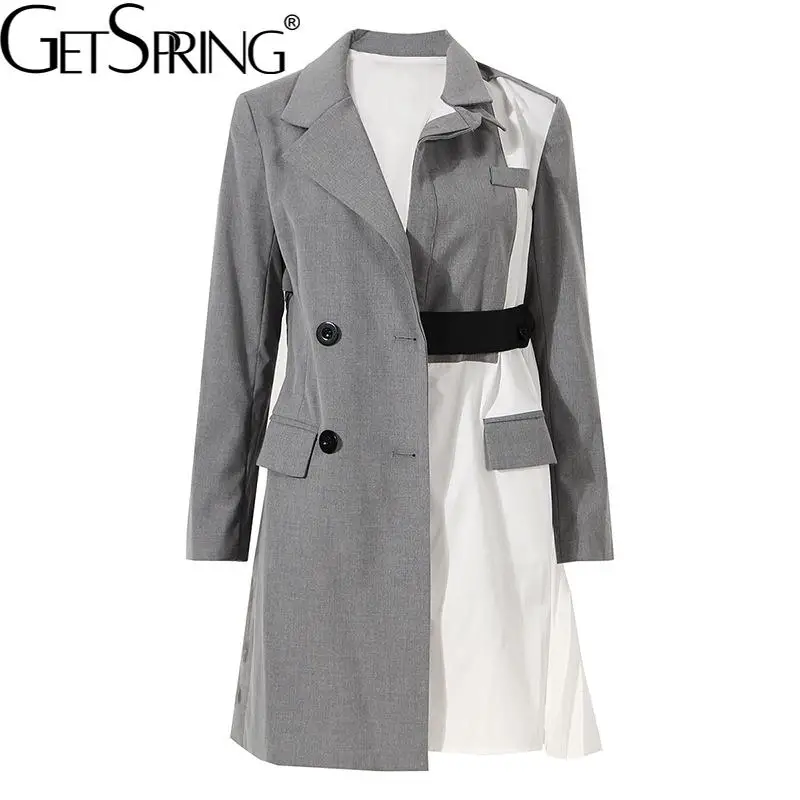 Getspring Women Blazer Patchwork Asymmetry Fake Two Long Women Blazers And Jackets Irregular Color Matching Suit Coats 2021 New
Getspring Women Blazer Patchwork Asymmetry Fake Two Long Women Blazers And Jackets Irregular Color Matching Suit Coats 2021 New