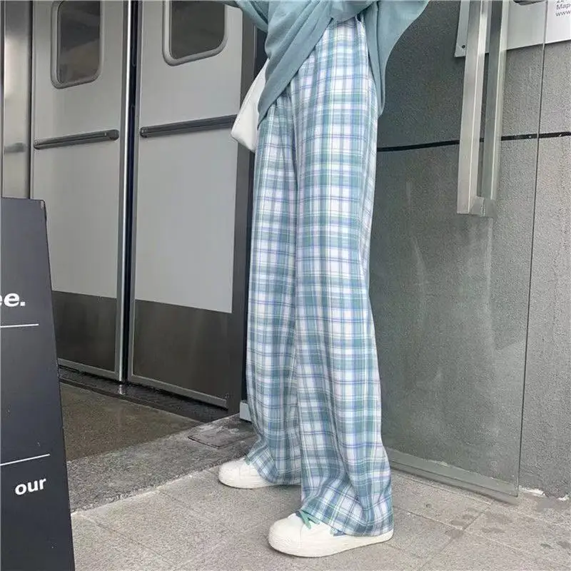 Plaid pants summer 2021 new Korean high waist down casual pants women's trendy straight wide leg pants
Plaid pants summer 2021 new Korean high waist down casual pants women's trendy straight wide leg pants