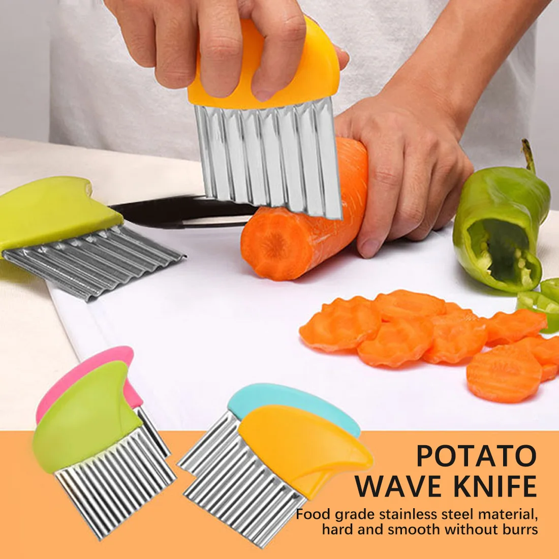 Potato Cutter Stainless Steel Wavy Knife French Fry Chip Cutter Kitchen Vegetable Slicer Cutting Tools Cooking Kitchen Gadgets
Potato Cutter Stainless Steel Wavy Knife French Fry Chip Cutter Kitchen Vegetable Slicer Cutting Tools Cooking Kitchen Gadgets