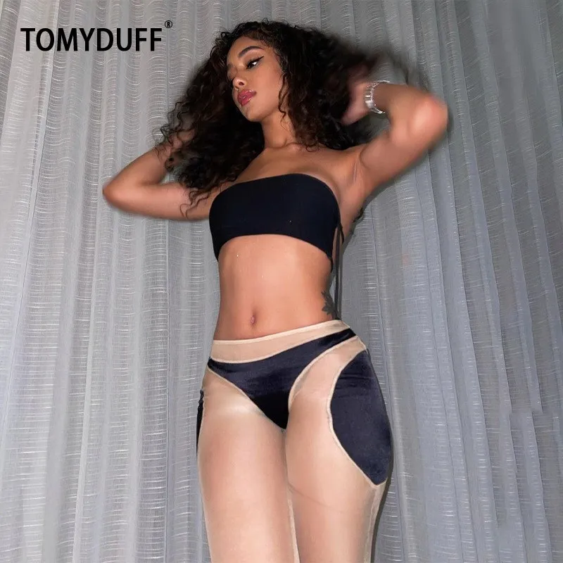 TOMYDUFF 2 Piece Sets Women Tracksuit Halter Strapless Tube Crop Top Long Transparent Pants Backless Sexy Hot Summer Fashion
TOMYDUFF 2 Piece Sets Women Tracksuit Halter Strapless Tube Crop Top Long Transparent Pants Backless Sexy Hot Summer Fashion