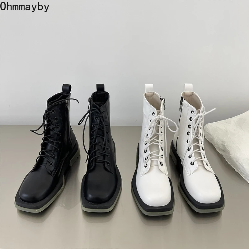 2021 Women Motorcycle Mid Calf Boots Platform Heel 5CM Short Boots Women's Shoes Ladies Winter Blakc Cross-tied Footwear
2021 Women Motorcycle Mid Calf Boots Platform Heel 5CM Short Boots Women's Shoes Ladies Winter Blakc Cross-tied Footwear