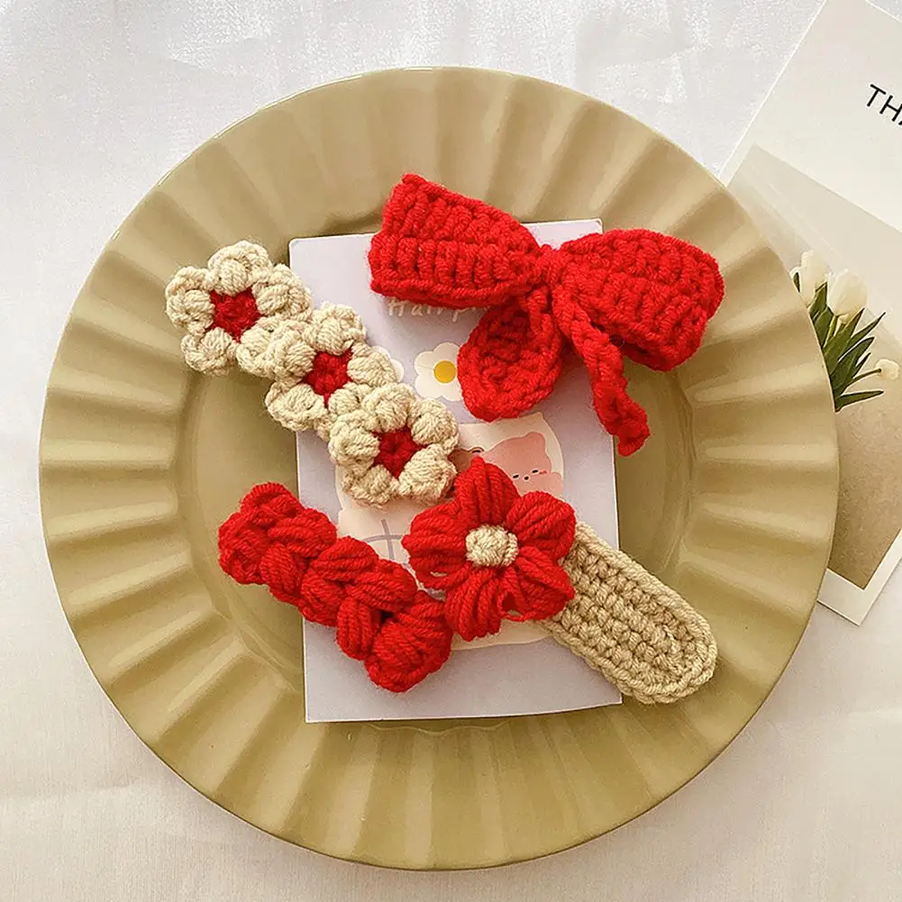 4Pcs/Set Hair Pins Flower Shape Style Hair Accessories Woolen Yarn Girls Kid Women Knitted Hairclip for Daily Wear Girl Hairwear
4Pcs/Set Hair Pins Flower Shape Style Hair Accessories Woolen Yarn Girls Kid Women Knitted Hairclip for Daily Wear Girl Hairwear