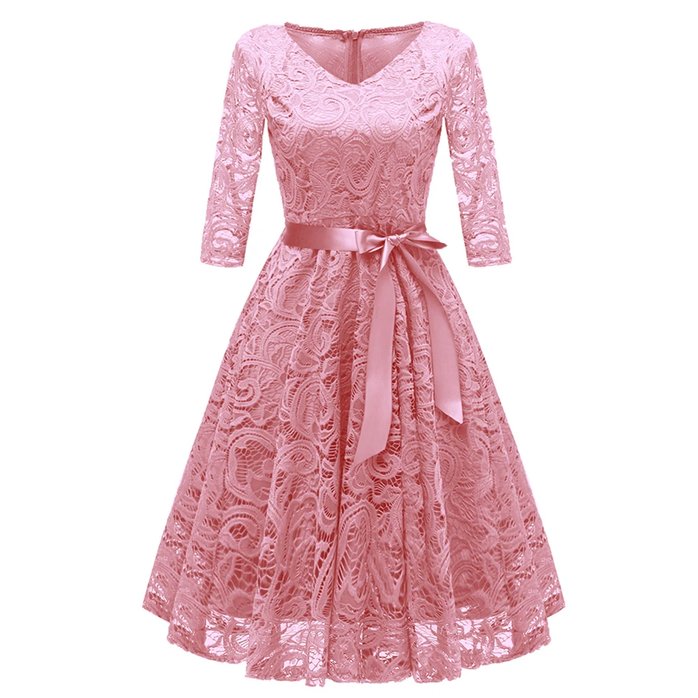 Vintage Sexy V-neck Hollow Out Lace A-Line Dress Women Summer Casual 3/4 Sleeve Elegant Slim Bandage Cocktail Party Dress Shein 
Vintage Sexy V-neck Hollow Out Lace A-Line Dress Women Summer Casual 3/4 Sleeve Elegant Slim Bandage Cocktail Party Dress Shein