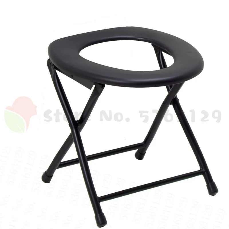 

Foldable Camping Chair Portable Toilet Bathroom Stool Seat Mobile Commode Chair Bedside Potty Chair For Elderly Pregnant