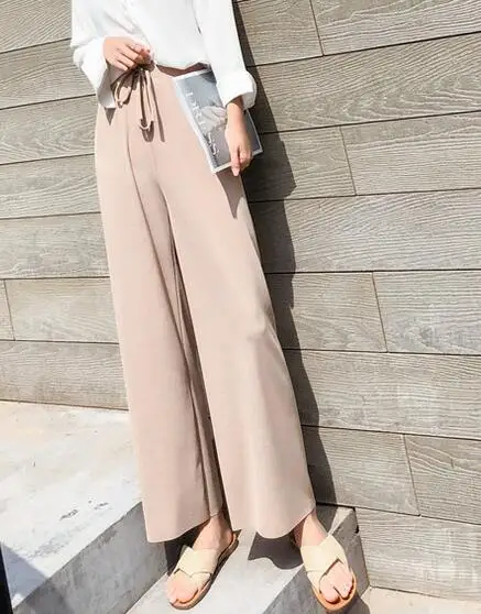 Women' ice silk knitted drape wide leg pants high waist loose casual pants
Women' ice silk knitted drape wide leg pants high waist loose casual pants