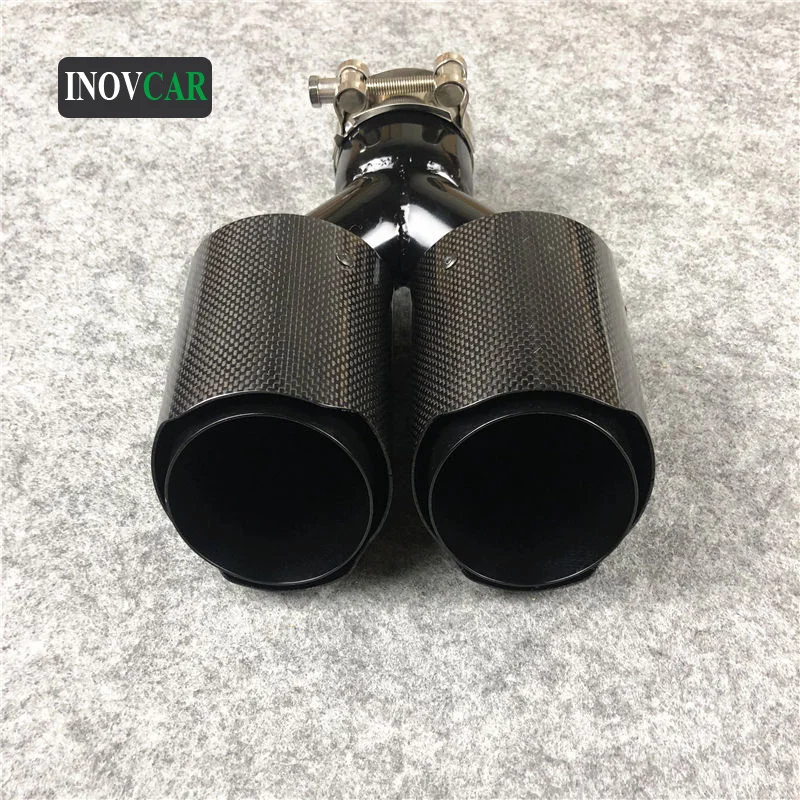 One Piece Universal Glossy Black Stainless Steel Exhaust Muffler Tips For Akrapovic Double Carbon Exhaust Pipes
One Piece Universal Glossy Black Stainless Steel Exhaust Muffler Tips For Akrapovic Double Carbon Exhaust Pipes