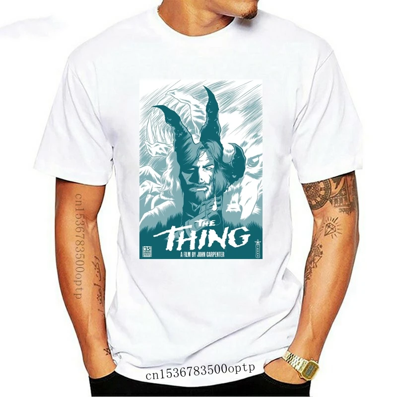 

Новинка, Ретро футболка с надписью The Thing, Джон плоттер, ужас, научная фантастика, Мужская футболка 1547