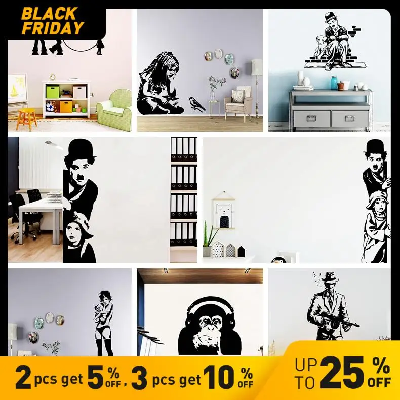 Creative Banksy Wall Art Decal Wall Stickers Vinyl Material For Home Decor Living Room Bedroom Mural Poster
Creative Banksy Wall Art Decal Wall Stickers Vinyl Material For Home Decor Living Room Bedroom Mural Poster