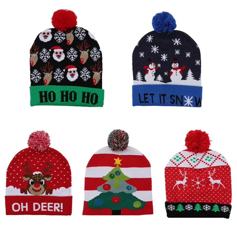 2020 New Year LED Knitted Christmas Hat Beanie Light Up Illuminate Warm Hat For Kids Adults New Year Christmas Decor
2020 New Year LED Knitted Christmas Hat Beanie Light Up Illuminate Warm Hat For Kids Adults New Year Christmas Decor