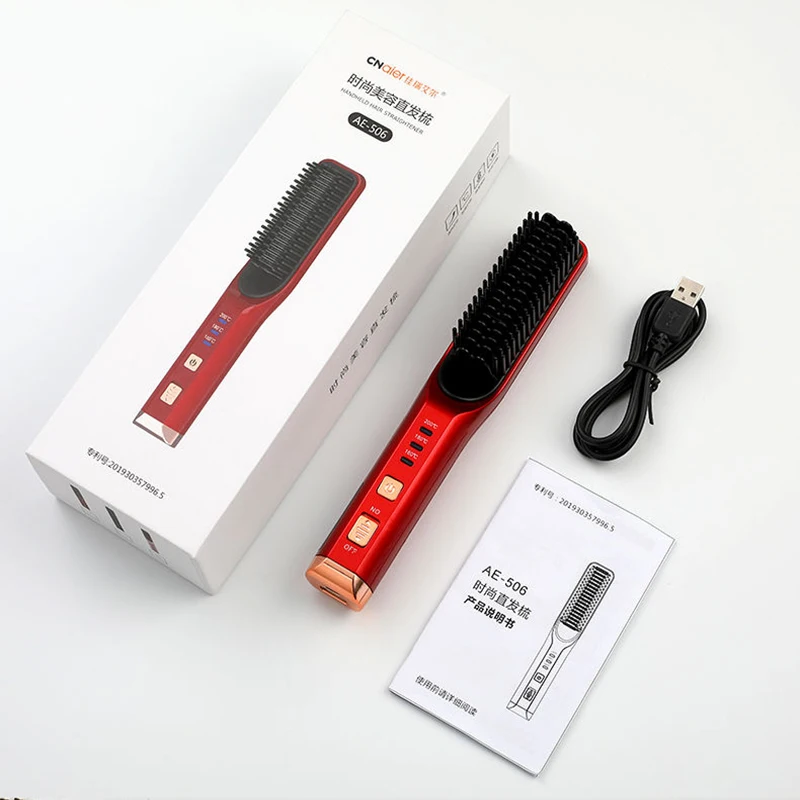 Hair Straightener Brush Cordless USB Charge Beard Straightener Hair Styler Hot Comb Hair Iron Heating Beard Brush
Hair Straightener Brush Cordless USB Charge Beard Straightener Hair Styler Hot Comb Hair Iron Heating Beard Brush