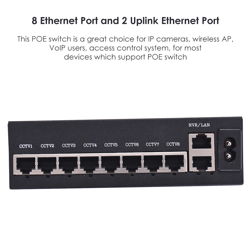 NF1008 POE Switch 8 Ethernet Port 2Uplink Ethernet Port 1.6Gbps IEEE 802.3at Power Over Ethernet 10/100Mbps Switch Power Adapter
NF1008 POE Switch 8 Ethernet Port 2Uplink Ethernet Port 1.6Gbps IEEE 802.3at Power Over Ethernet 10/100Mbps Switch Power Adapter