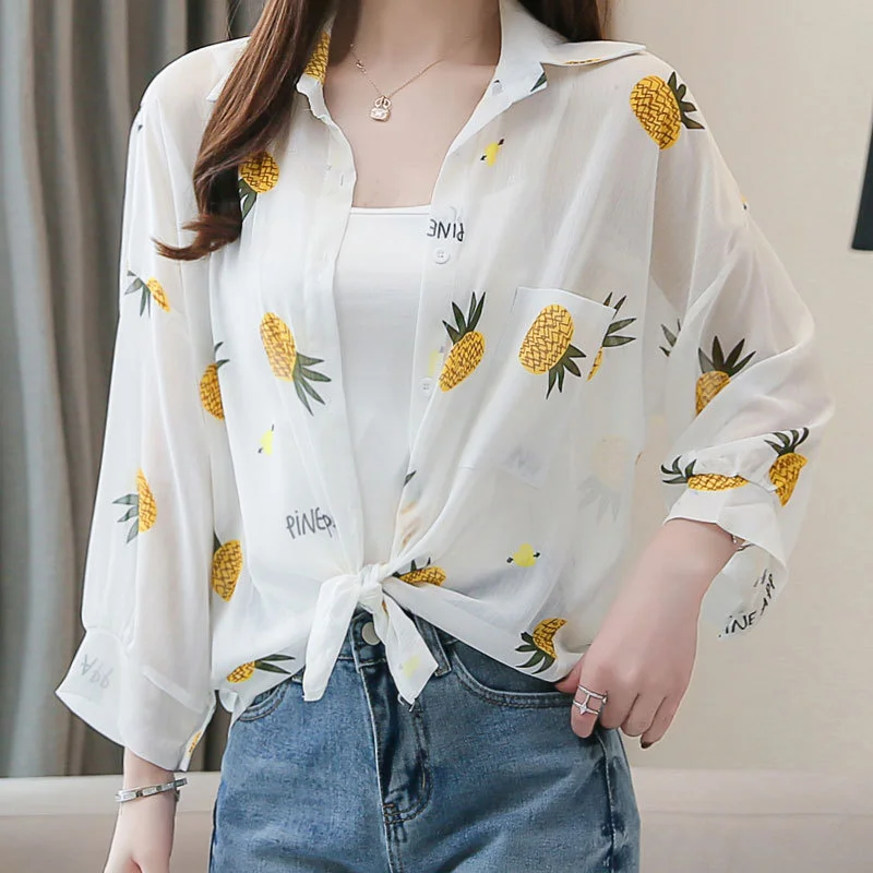 Korean Version Loose and Versatile Personality Printing Chiffon Perspective Sunscreen Shirt + Two Piece Sling
Korean Version Loose and Versatile Personality Printing Chiffon Perspective Sunscreen Shirt + Two Piece Sling