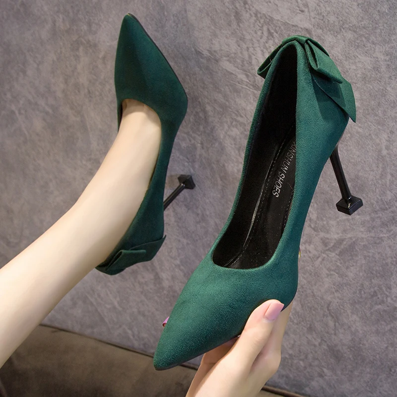 Green Red High Heels Women's Thin Heels Black Wedding Dress Shoes Fairy Style Brand New Versatile Bow Pointed Single Shoes 39
Green Red High Heels Women's Thin Heels Black Wedding Dress Shoes Fairy Style Brand New Versatile Bow Pointed Single Shoes 39