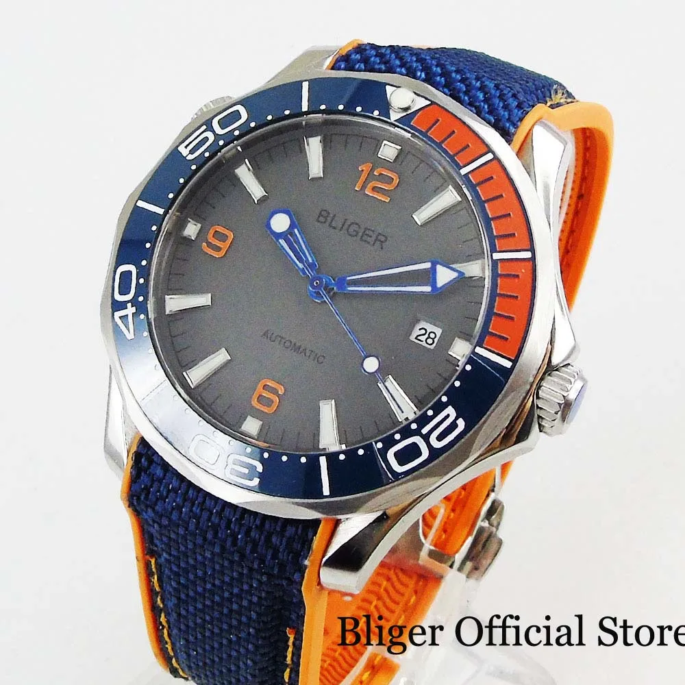 41mm BLIGER Sapphire Crystal Luxury Date Window Self WInding Men Wristwatch Rubber Strap DG2813 Movement Rotating Bezel
41mm BLIGER Sapphire Crystal Luxury Date Window Self WInding Men Wristwatch Rubber Strap DG2813 Movement Rotating Bezel